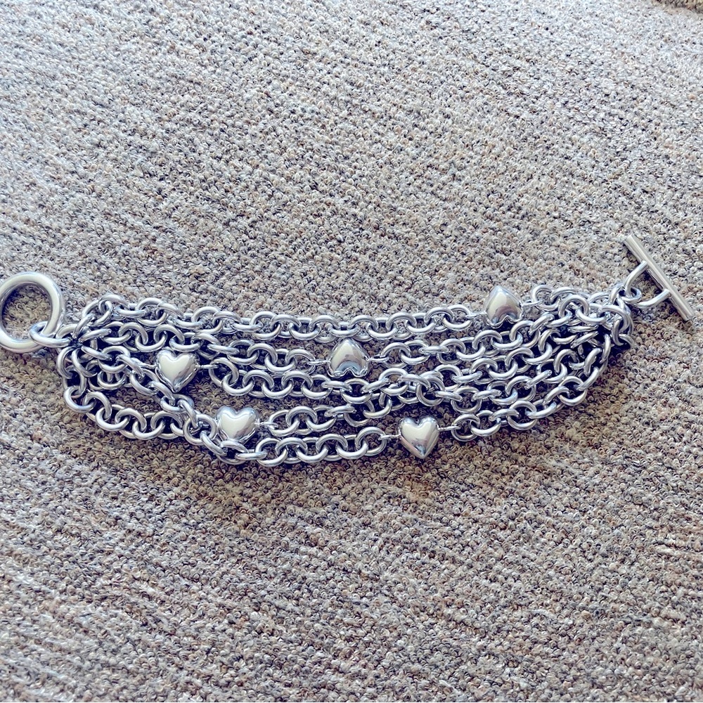 Tiffany & Co. Silver Multi-Strand Heart Bracelet